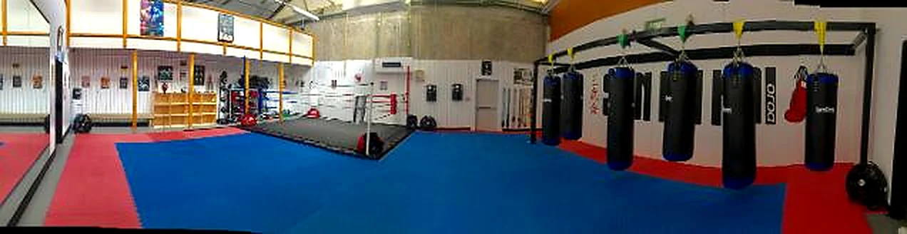 San Bu Kai martial arts training space and heavy bags